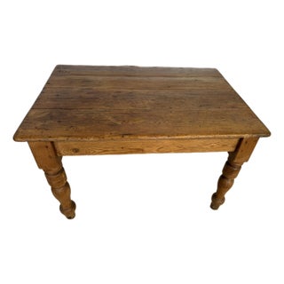 Antique Pine Table With One Drawer From England For Sale