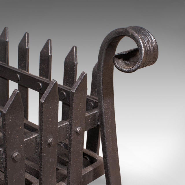 Antique Fireplace Hearth Set, English, Cast Iron, Fire Back, Grate, Victorian For Sale - Image 12 of 12