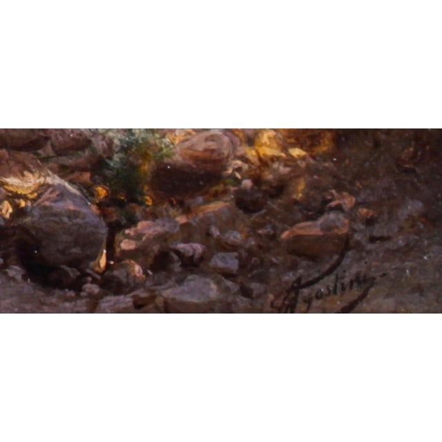 Guido Agostini, Italian Landscape, 19th-Century, Oil on Canvas, Framed For Sale - Image 7 of 11