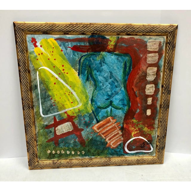 Wood Original Modern Nude Signed Oil/Acrylic Painting For Sale - Image 7 of 10