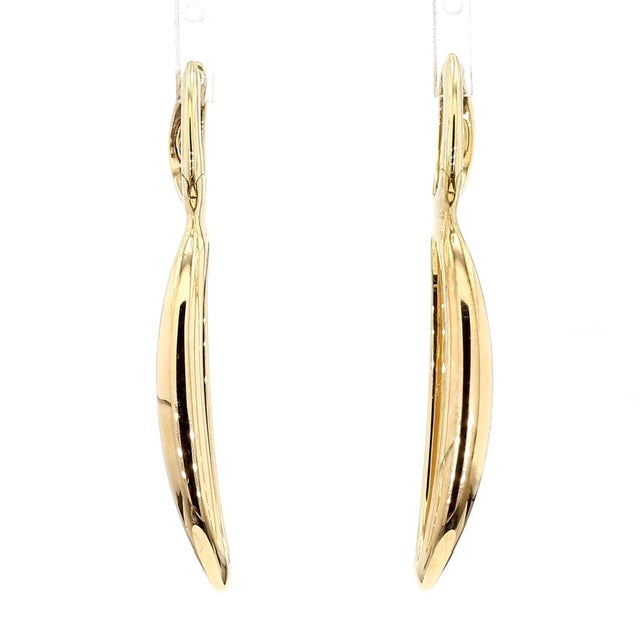 14k Gold Open Twisted Drop Earrings With Diamond Pave - Made in Italy, Pair For Sale - Image 10 of 11