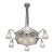 Ollier & Hanots French Art Deco Chandelier 1920s - Frosted Glass & Nickeled Bronze For Sale
