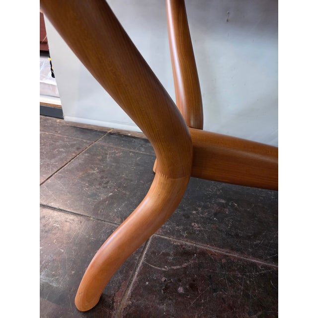 Copper Mid -Century Italian Dining Table Large Sculptural Base Mahogany For Sale - Image 8 of 9