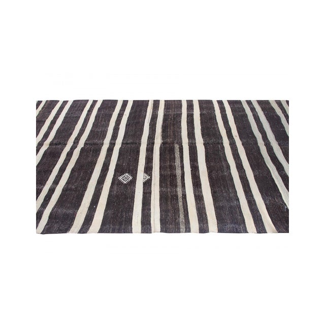 1960s Striped Vintage Turkish Kilim Rug - 6`5" X 10`10" For Sale - Image 5 of 6