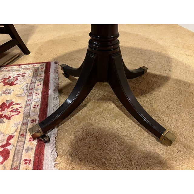 Early 21st Century Leather Top Drum Accent Table by Henredon For Sale - Image 11 of 12