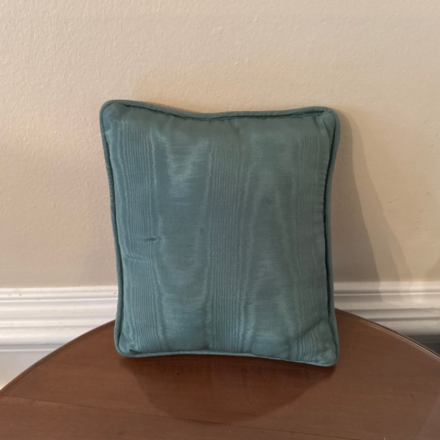 Blue Vintage 1970s Op Art Needlepoint Pillow For Sale - Image 8 of 8