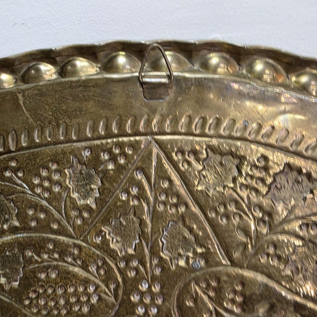 1940s Old World Oval Tray Large 24 Inch Embossed Floral Platter Authentic Well Preserved. For Sale - Image 14 of 17