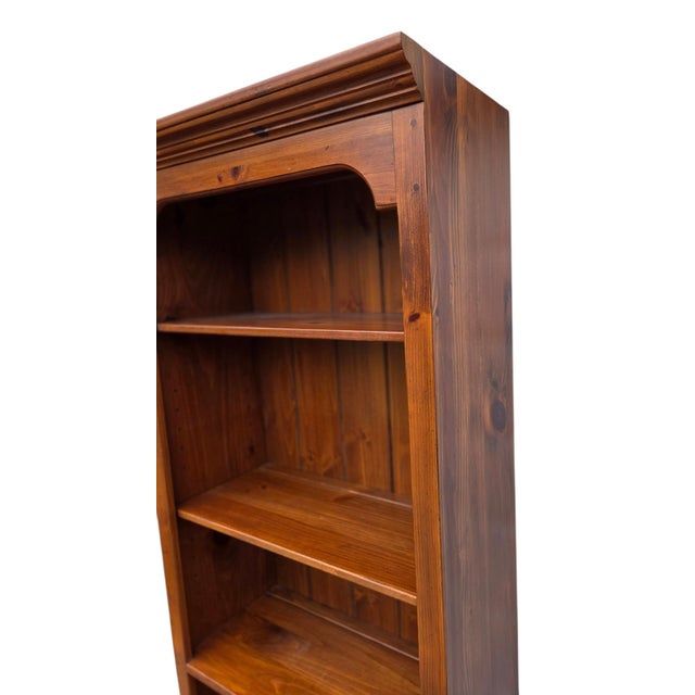 Ethan Allen Country Craftsman Bookshelf Cabinet Shelf Display Knotty Pine Hutch For Sale - Image 10 of 12