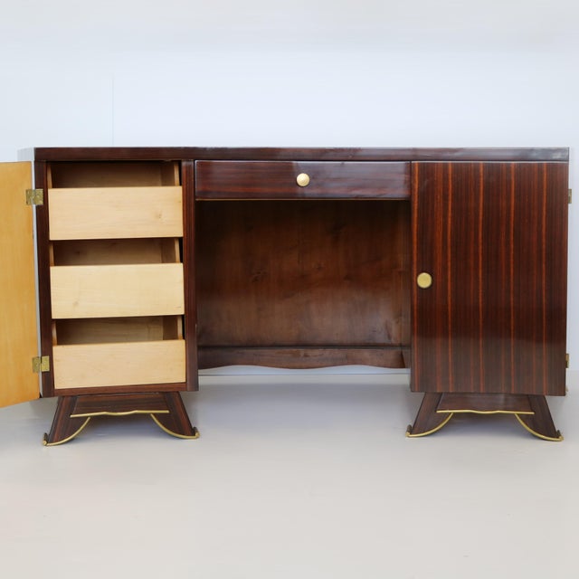 Jules Leleu 1940s Fine Art Deco Desk Attributed to Jules Leleu For Sale - Image 4 of 18