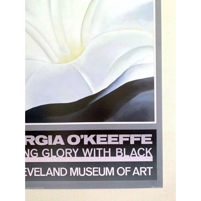 White Georgia O'Keeffe Vintage 1988 Lithograph Print Museum Poster " Morning Glory With Black " 1926 For Sale - Image 8 of 12