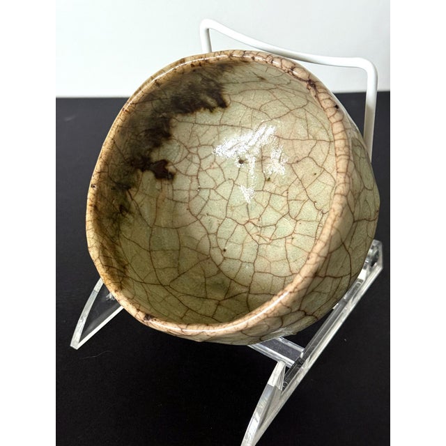 Japanese Oribe Chawan Tea Bowl by Kato Tokuro For Sale - Image 15 of 15