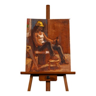Late 20th Century Male Figurative Study | Contemporary Mog Young Park Oil Painting For Sale