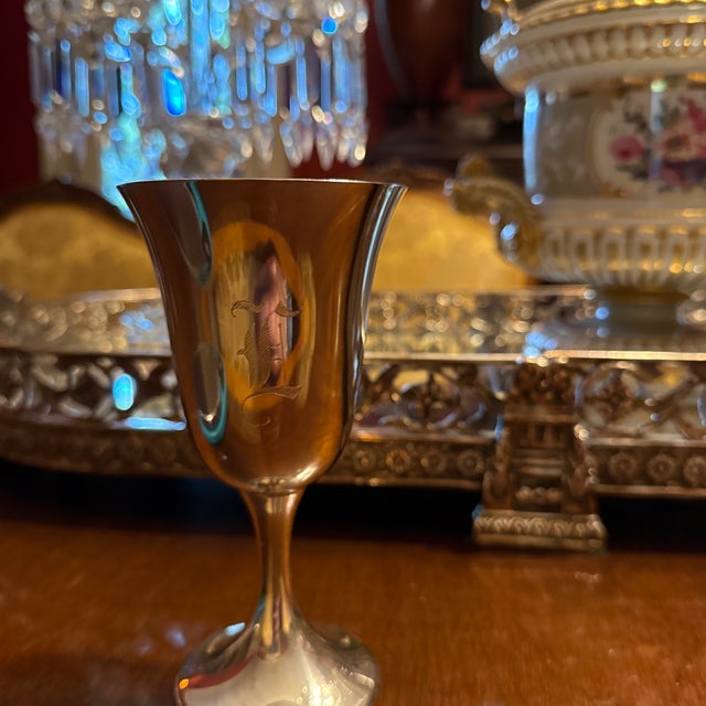 Gorham Mid 20th Gorham Century Sterling Silver Goblets L Monogram - Set of 12 For Sale - Image 4 of 6