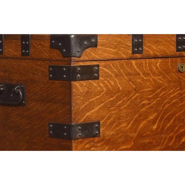 Antique Oak and Iron Bound Silver Chest For Sale - Image 5 of 9