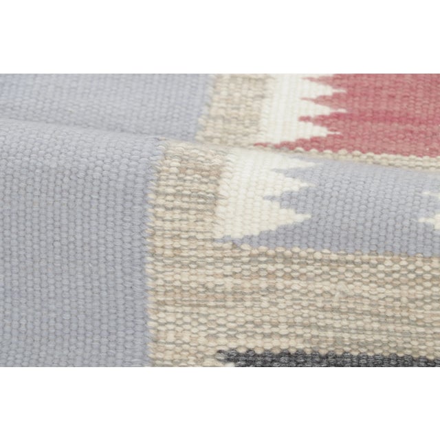 Contemporary Scandinavian Style Blue Geometric Wool Rug by Rug & Kilim, India For Sale In New York - Image 6 of 9