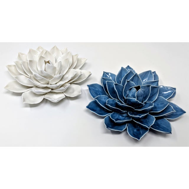 Handmade Ceramic Lotus Flower Wall or Table Art Set of 2 Chairish