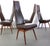 1960s Highback Model 2051-C Dining Chairs by Adrian Pearsall in Faux Leather & Walnut - Set of 6 For Sale - Image 5 of 8