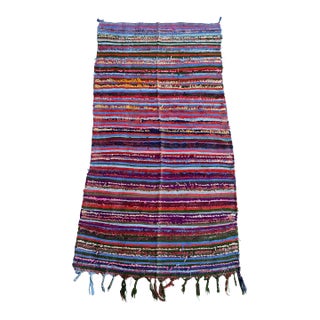 1980s Moroccan Colorful Vintage Rug - 3'1" X 5'11" Ft For Sale