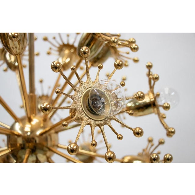 Metal Starburst Pistil Dandelion Ball Pendant Light from Palwa, 1960s For Sale - Image 7 of 13