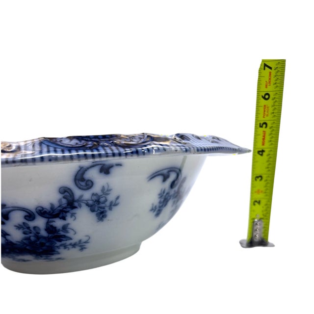 Large Victorian Blue & White Transferware Wash Basin | Bowl in "Duchess" For Sale - Image 13 of 14