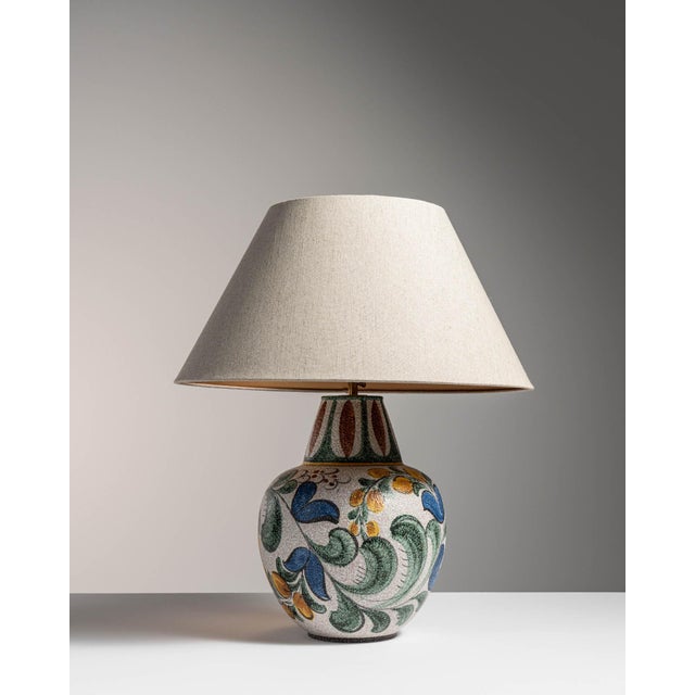1970s Germany Blue Ceramic Table Lamp For Sale - Image 13 of 15