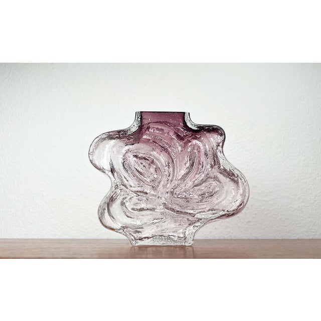 Large glass vase by Kai Blomqvist for Kumela, Finland. Signature engraved in bottom. This piece has an attribution mark, I...