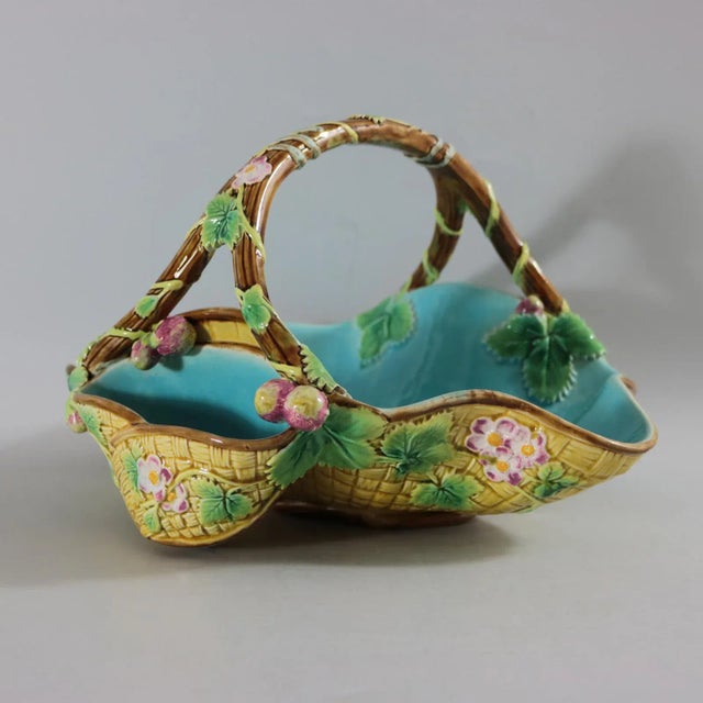 Antique George Jones Majolica Yellow Basket For Sale - Image 13 of 13