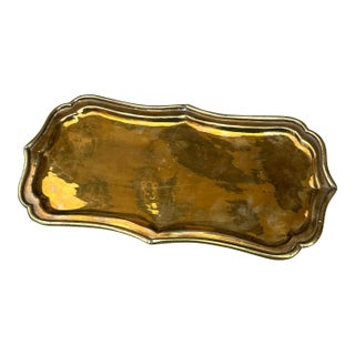 1970s Small Solid Brass Tray For Sale