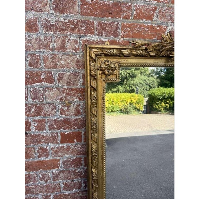 Large Antique French Gilt Rope Twist Framed Mirror For Sale - Image 6 of 8
