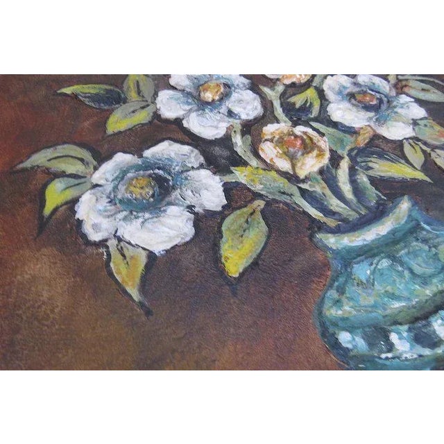 Mid 20th Century Floral Still Life Impasto Painting, Framed For Sale In Denver - Image 6 of 10