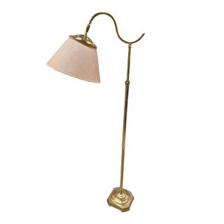 Vintage Italian Adjustable Brass Floor Lamp For Sale