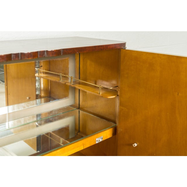 1920s Art Deco Burl Wood & Bronze Bar With Marble Base Chairish