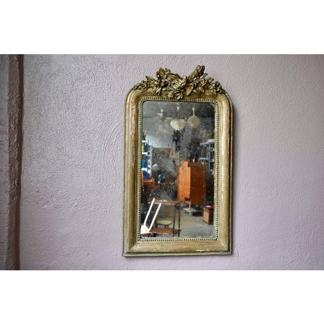 19th Century Louis XVI Mirror with Dove and Giltwood Frame in Mercury Glass, 1890s For Sale - Image 11 of 11