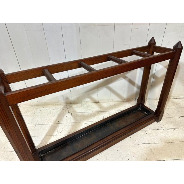 Victorian Gothic Revival Pitch Pine Umbrella Stand, 1880 For Sale - Image 11 of 16