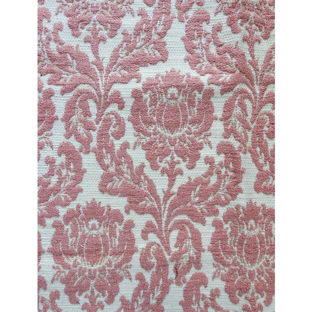Traditional Vintage Schumacher Wendover Pink Upholstery Damask Sample Fabric For Sale - Image 3 of 3