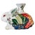 Vintage Hand-Painted Chinoiserie Tobacco Leaf Porcelain Rabbit Candlestick For Sale - Image 10 of 10
