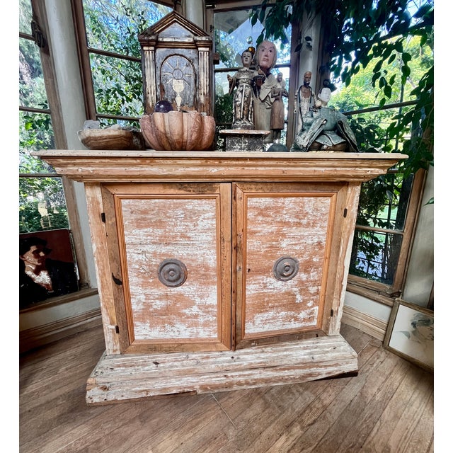 Late 18th Century Italian Wooden Cabinet With Travertine Top For Sale In Los Angeles - Image 6 of 8