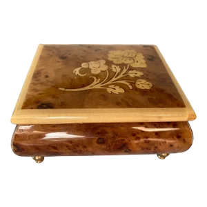 Late 20th Century “Romance” Italian Wooden Music Jewelry Box