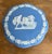 Vintage 1970 Wedgwood Made in England Blue Jasperware Round Trinket Box For Sale - Image 10 of 11