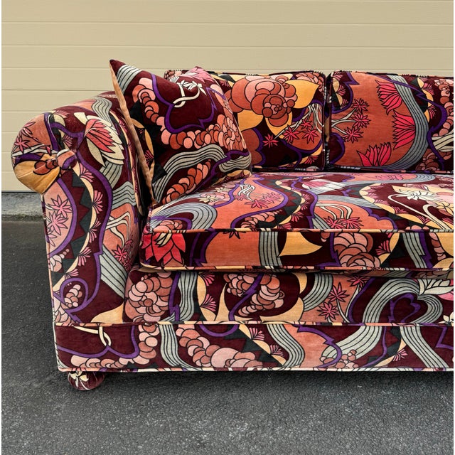 1960s 1960s Jack Lenor Larsen “Jezebel” Fabric Sofa For Sale - Image 5 of 11