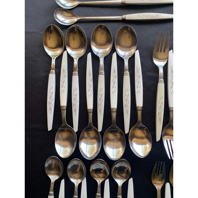 1960s Kaysons Lily of the Valley Stainless Golden Rhapsody Flatware Japan - 57 pcs For Sale - Image 10 of 12