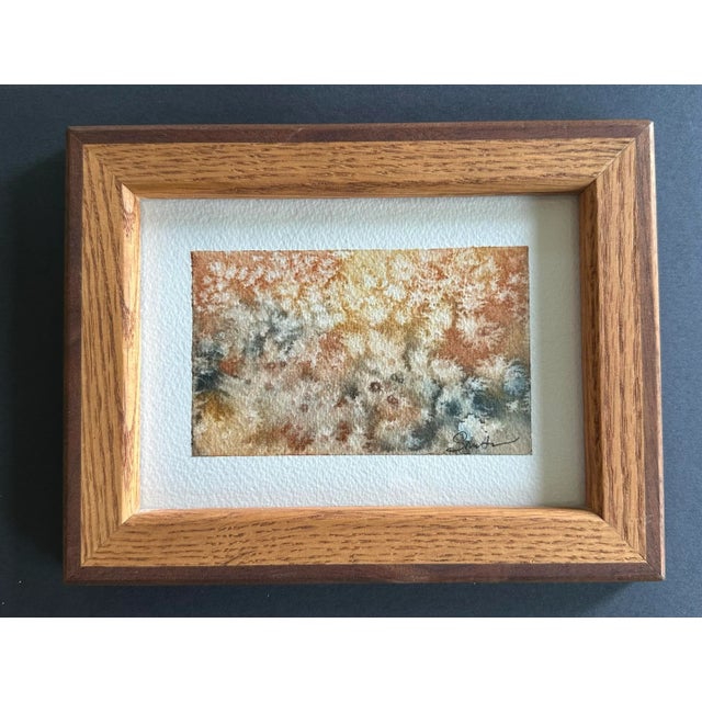 Framed limited palette abstract in recycled frame.