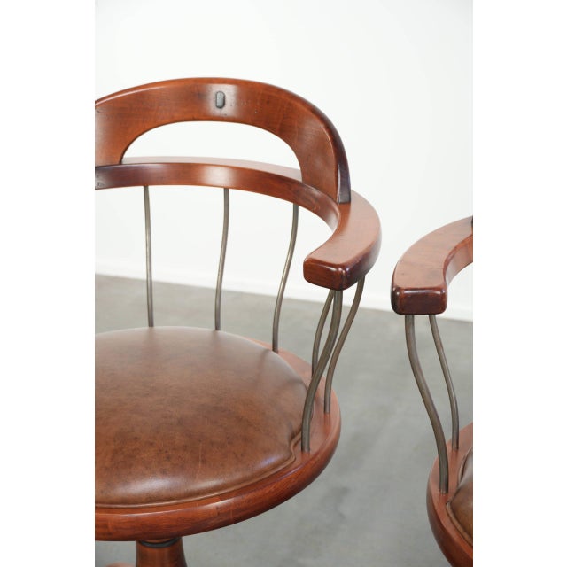 Vintage Swivel Schuitema Chairs with Cowhide Leather Seat, Set of 3 For Sale - Image 13 of 18