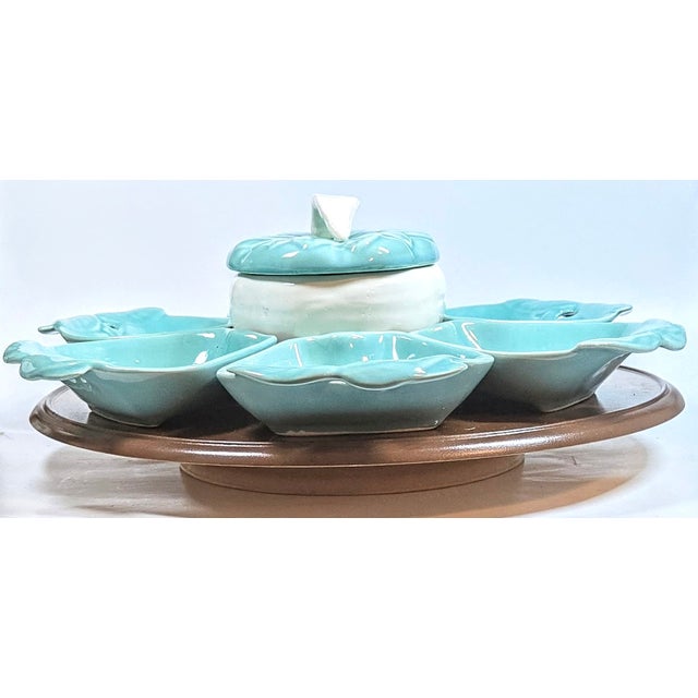Mid Century Turquoise Pear Entertainment Set - Set of Eight For Sale - Image 9 of 10