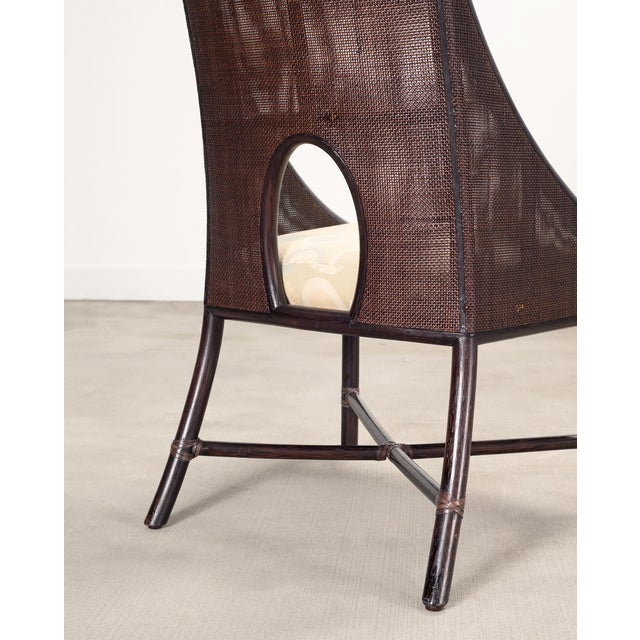 Pair of Barbara Barry for McGuire Rattan Caned Dining Armchairs For Sale - Image 17 of 18