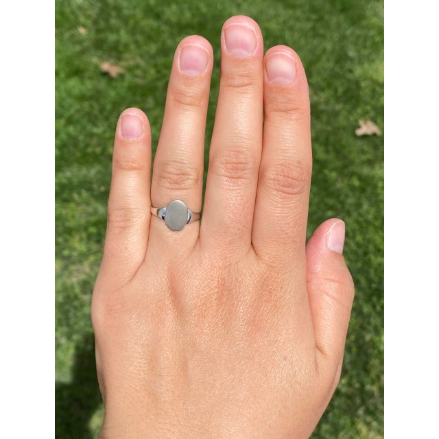 The Classic Signet: White Gold Signet Ring For Sale - Image 9 of 10