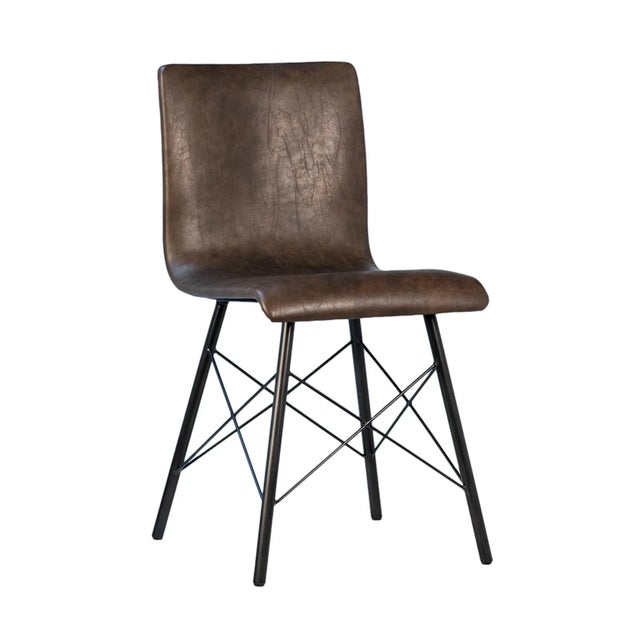 Mid-Century Modern Mid-Century Modern Brown Leather Dining Chair For Sale - Image 3 of 3