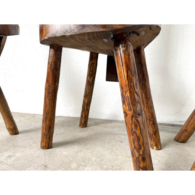 1950s Alpine Pine Chairs, France, 1950s, Set of 3 For Sale - Image 5 of 18