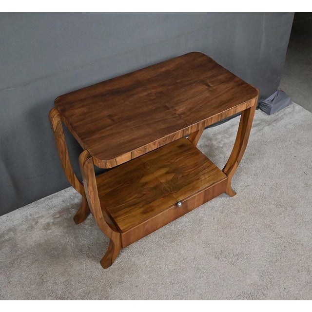 Art Deco Style Walnut Veneer Console Table, 20th Century For Sale - Image 5 of 15