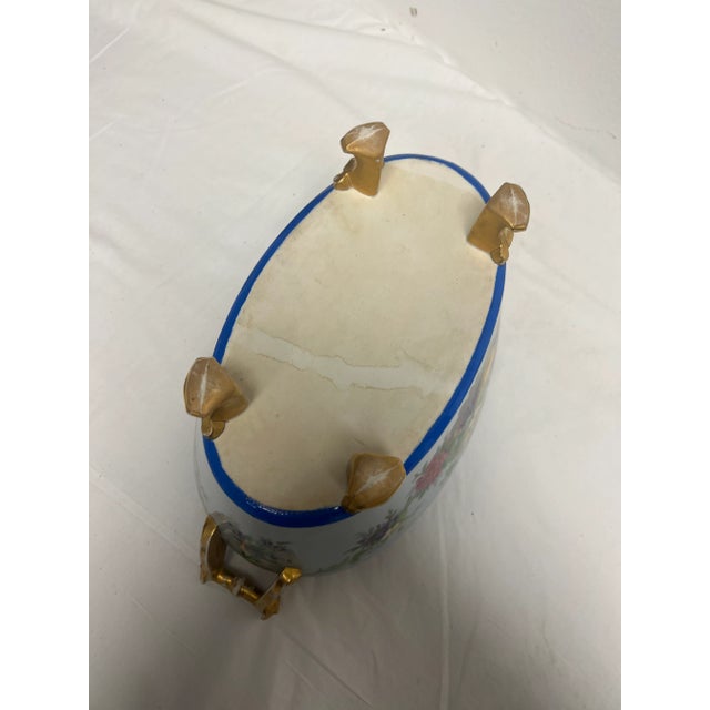 French Antique Old Paris Floral Painted Jardiniere For Sale - Image 4 of 9